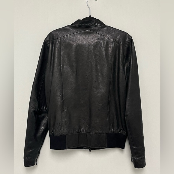 Rogan Lambskin Motorcycle Jacket Mens Black. Size Medium. - Picture 4 of 16